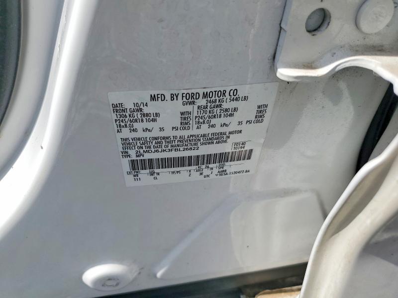 2LMDJ6JK3FBL26822 2015 LINCOLN MKX photo no. 12