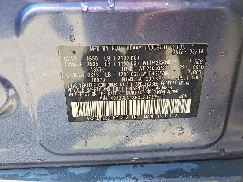 2015 SUBARU OUTBACK 2.5I LIMITED — Фото 14 из 14