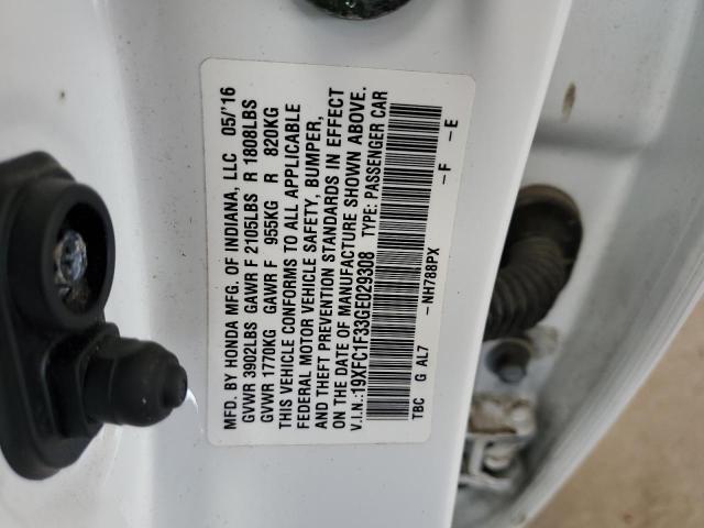19XFC1F33GE029308 2016 HONDA CIVIC photo no. 12