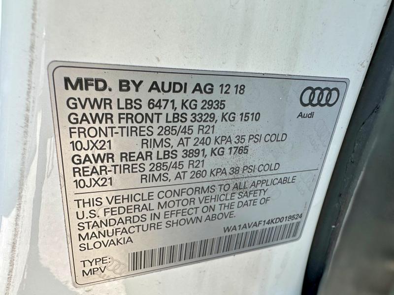 2019 AUDI Q8 PREMIUM — Фото 10 из 10