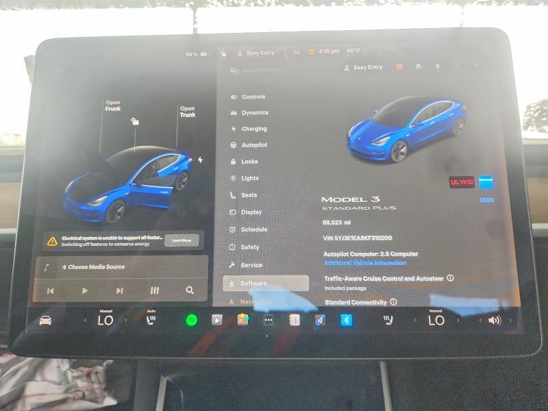 5YJ3E1EA8KF310200 2019 TESLA MODEL 3 photo no. 9