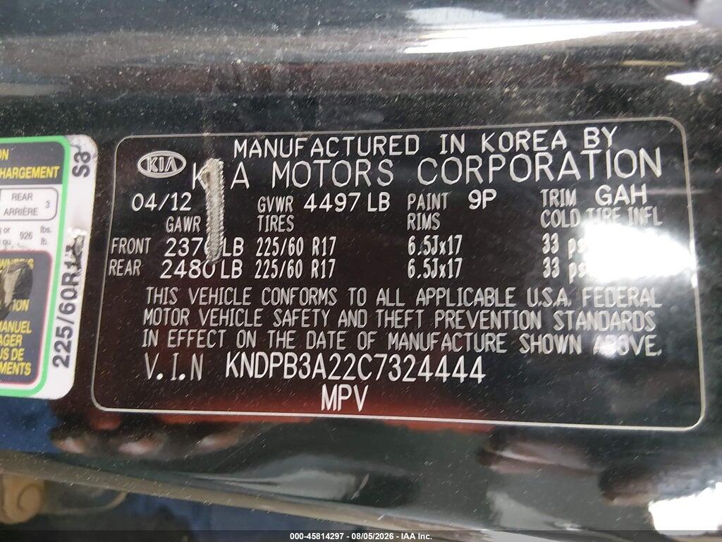 KNDPB3A22C7324444 2012 KIA SPORTAGE photo no. 9