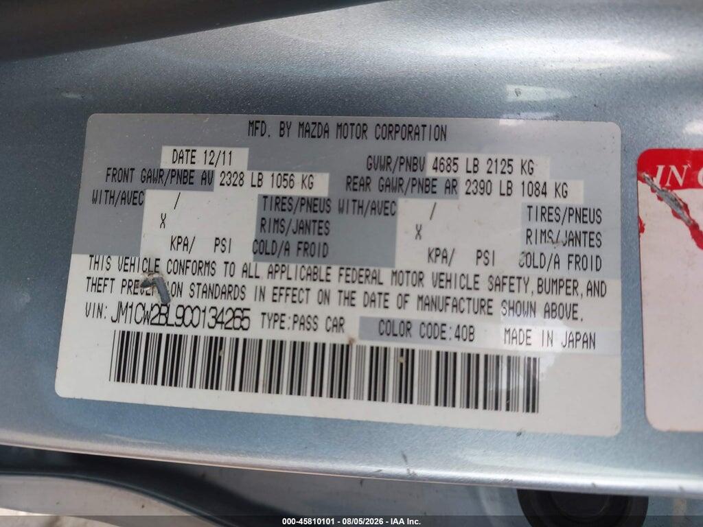 JM1CW2BL9C0134265 2012 MAZDA MAZDA5 photo no. 9