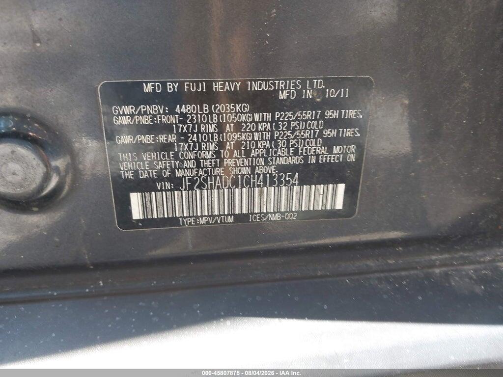JF2SHADC1CH413354 2012 SUBARU FORESTER photo no. 9