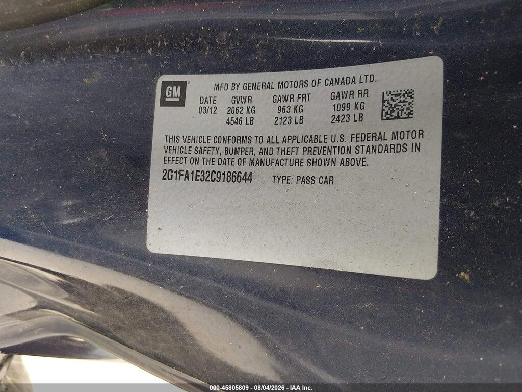 2G1FA1E32C9186644 2012 CHEVROLET CAMARO photo no. 9