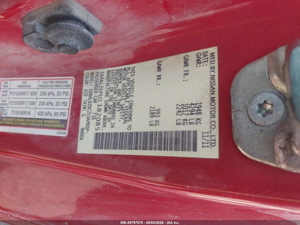 1N4AL2EP1CC182085 2012 NISSAN ALTIMA photo no. 9