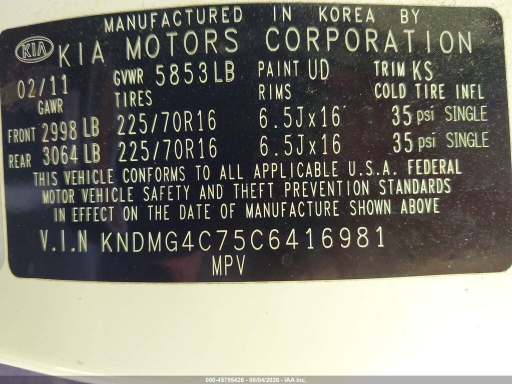 KNDMG4C75C6416981 2012 KIA SEDONA photo no. 9