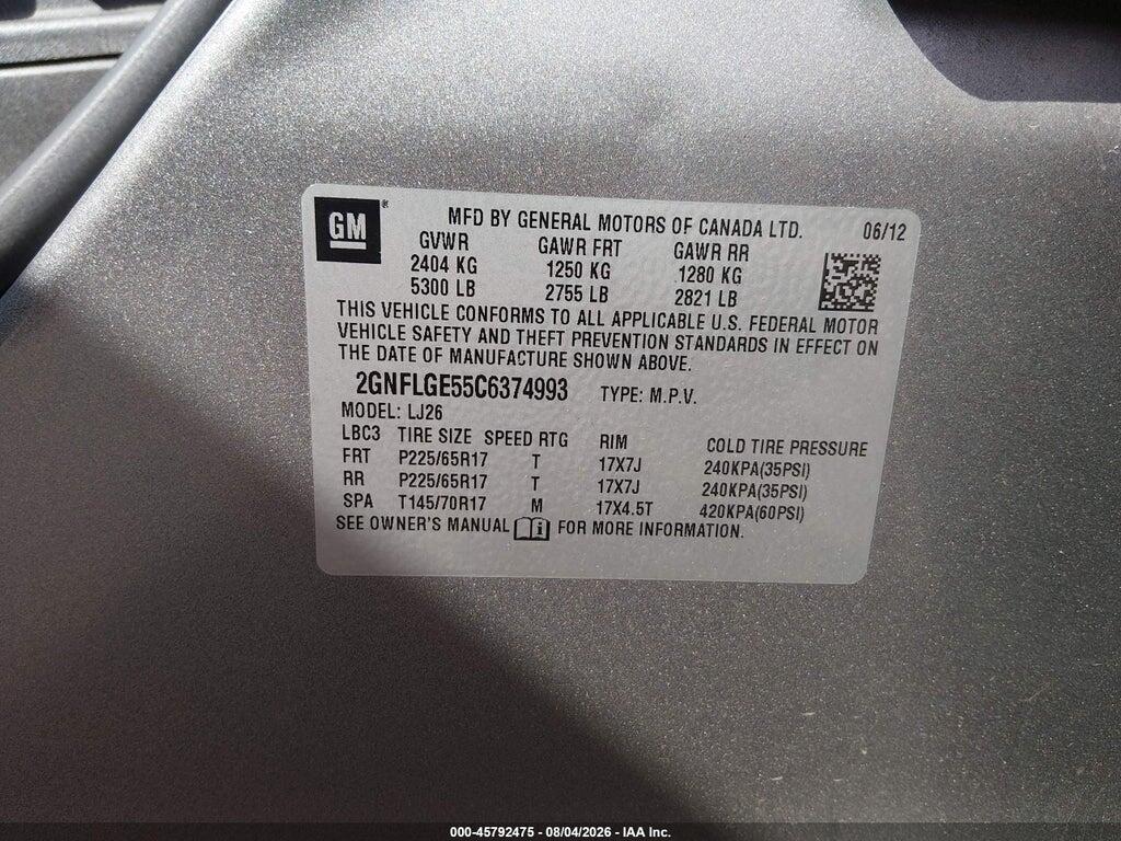 2GNFLGE55C6374993 2012 CHEVROLET EQUINOX photo no. 9