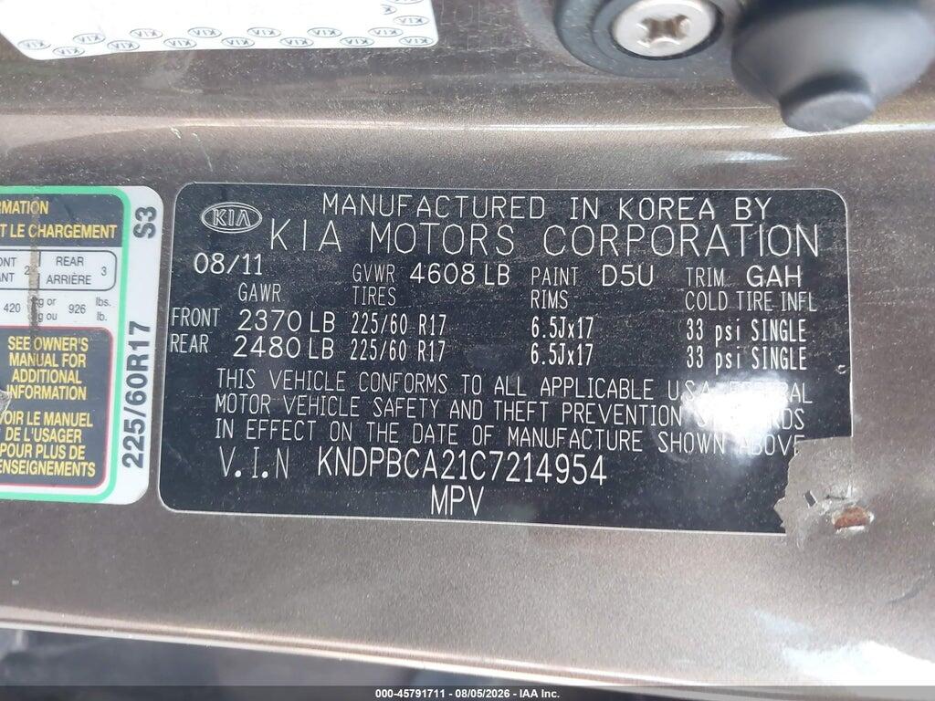 KNDPBCA21C7214954 2012 KIA SPORTAGE photo no. 9