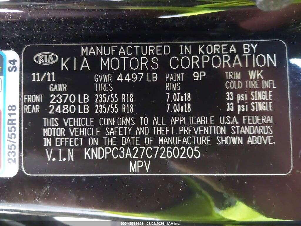 KNDPC3A27C7260205 2012 KIA SPORTAGE photo no. 9