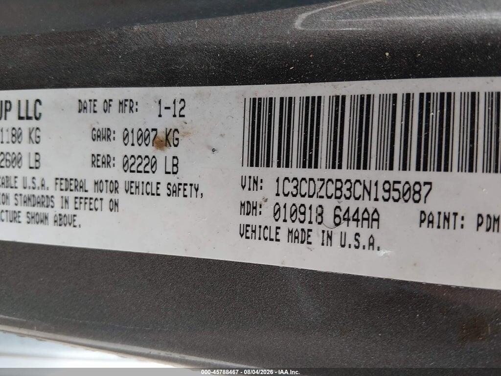 1C3CDZCB3CN195087 2012 DODGE AVENGER photo no. 9