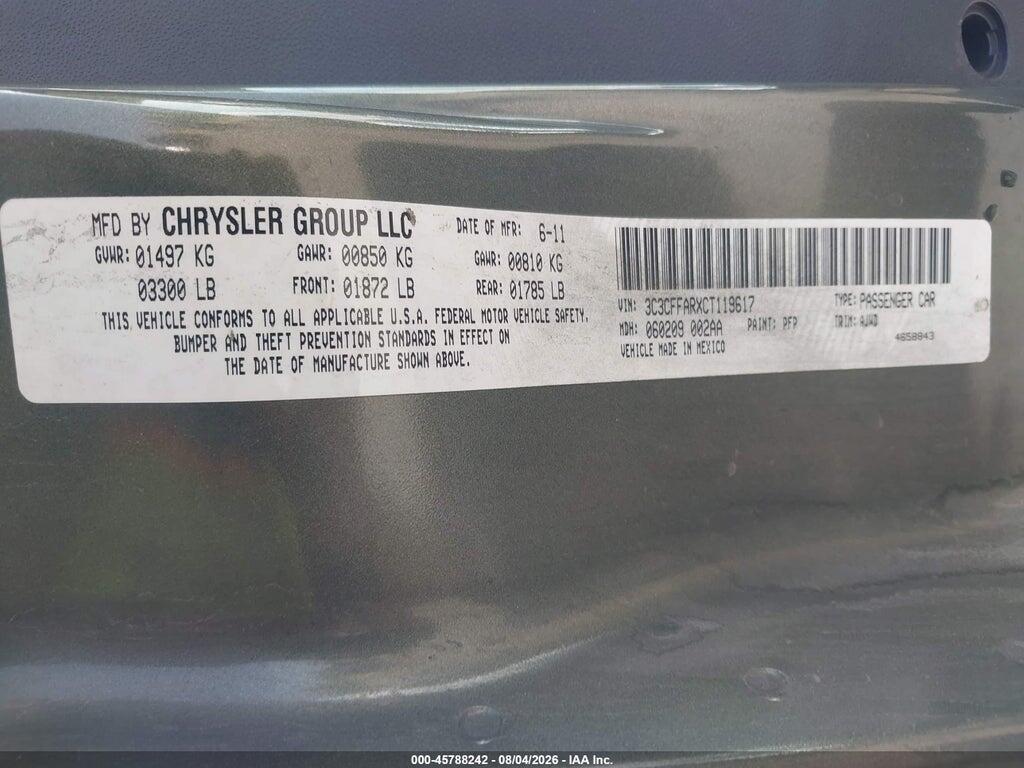 3C3CFFARXCT119617 2012 FIAT 500 photo no. 9