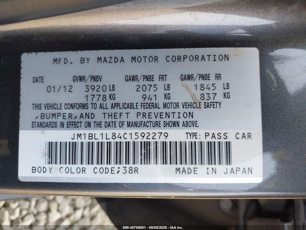 JM1BL1L84C1592279 2012 MAZDA MAZDA3 photo no. 9
