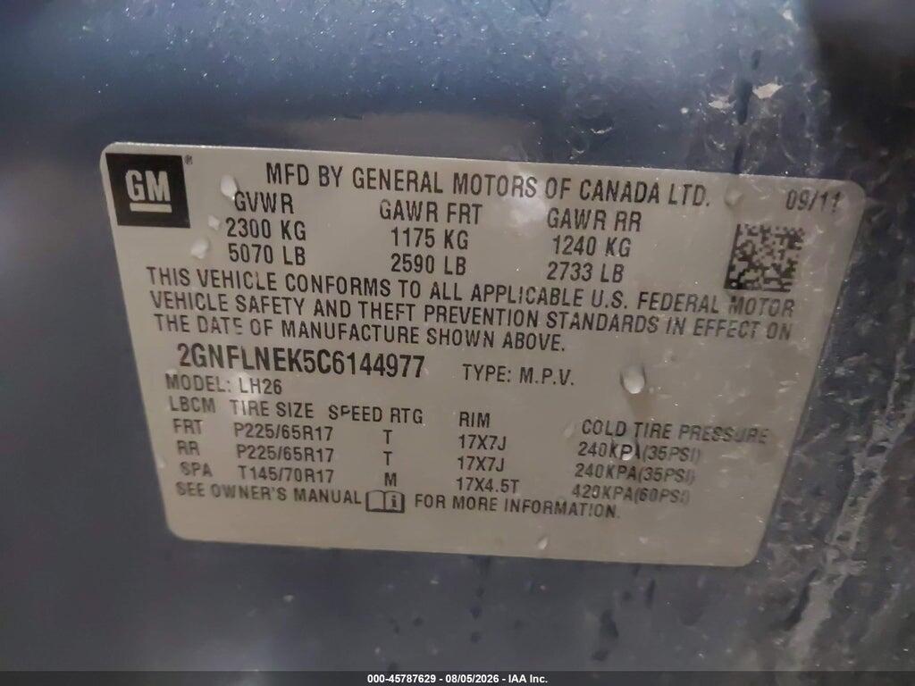 2GNFLNEK5C6144977 2012 CHEVROLET EQUINOX photo no. 9
