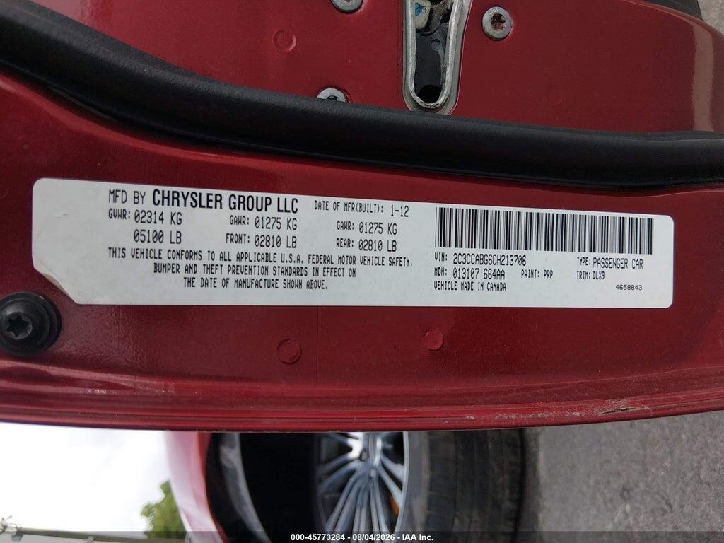 2C3CCABG6CH213706 2012 CHRYSLER 300 photo no. 9