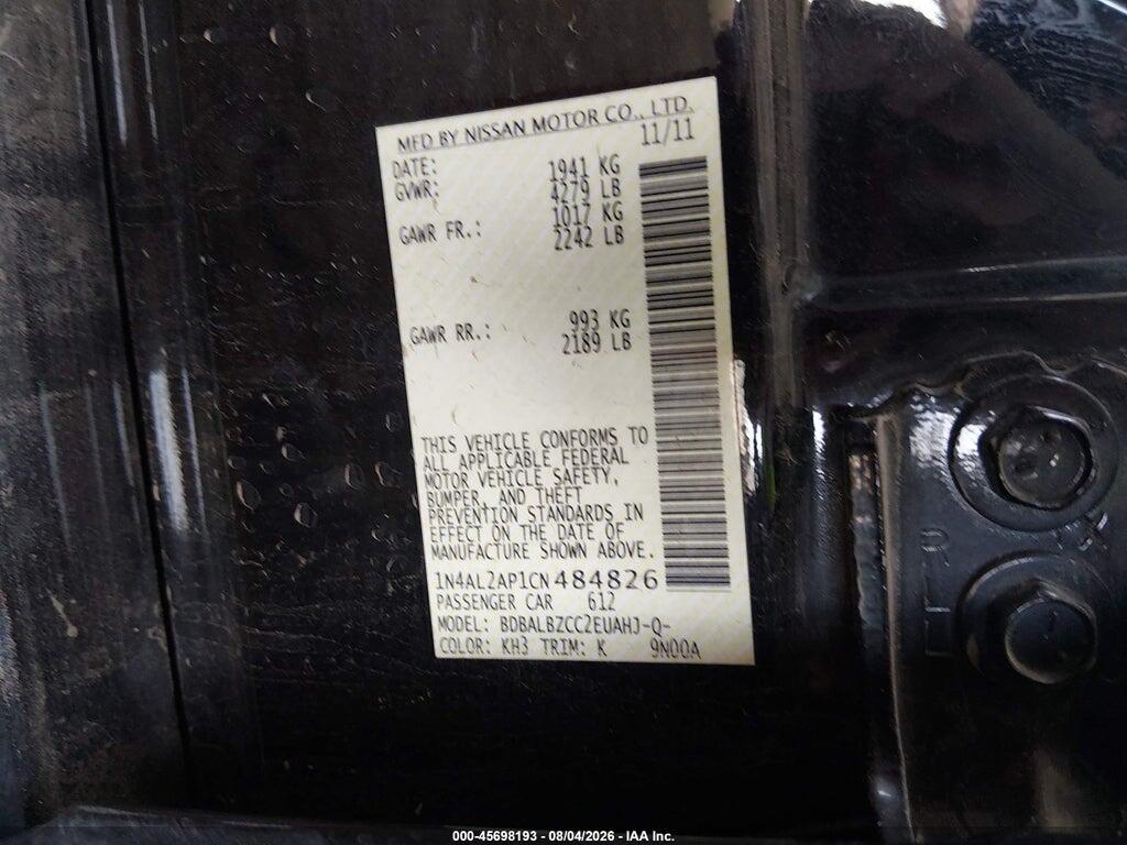 1N4AL2AP1CN484826 2012 NISSAN ALTIMA photo no. 9