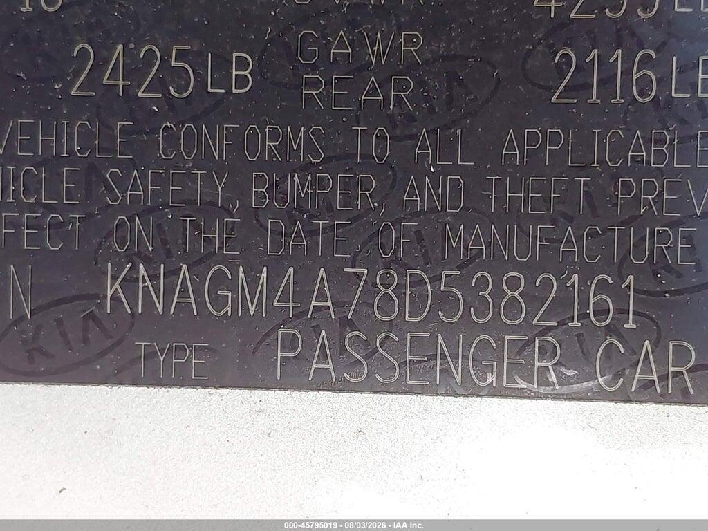 KNAGM4A78D5382161 2013 KIA OPTIMA photo no. 9