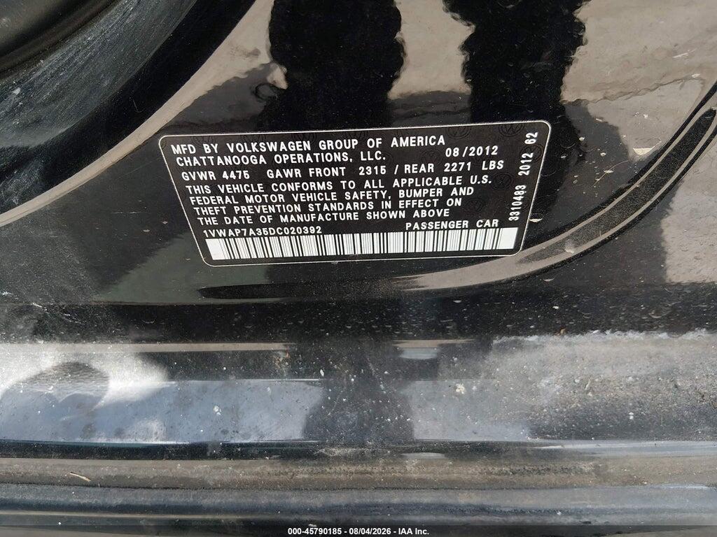1VWAP7A35DC020392 2013 VOLKSWAGEN PASSAT photo no. 9