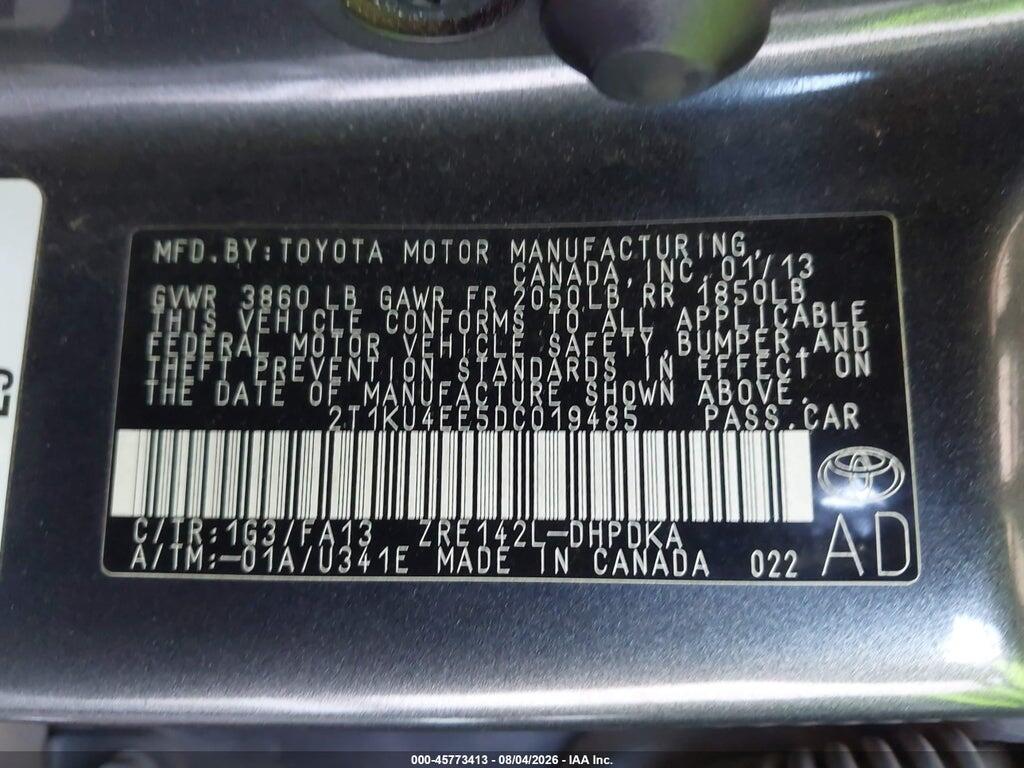 2T1KU4EE5DC019485 2013 TOYOTA MATRIX photo no. 9
