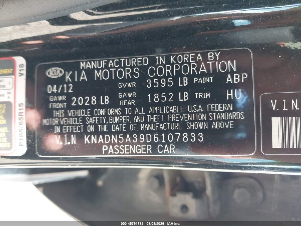 KNADN5A39D6107833 2013 KIA RIO photo no. 9
