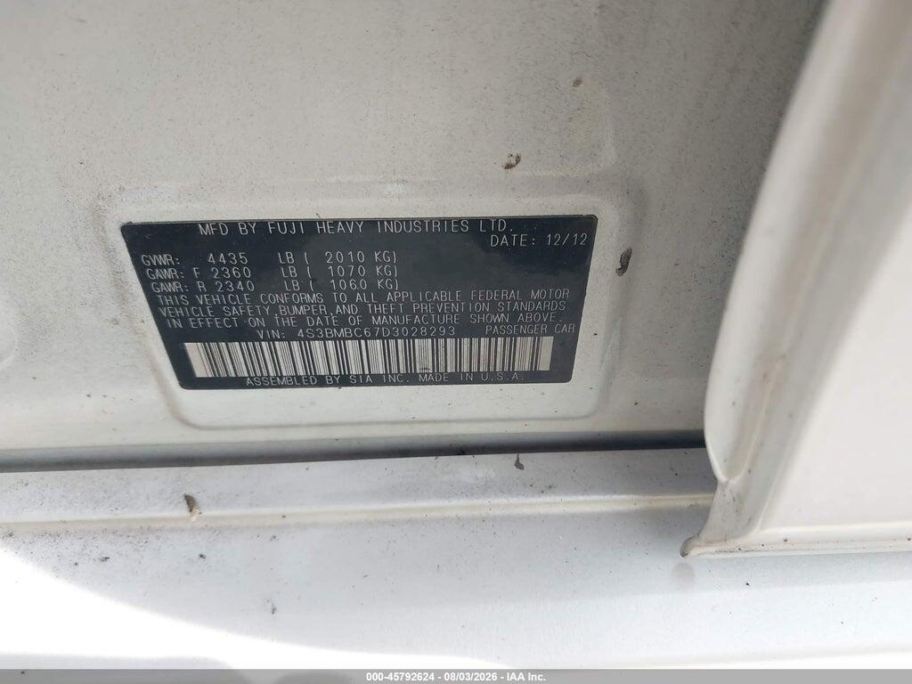 4S3BMBC67D3028293 2013 SUBARU LEGACY photo no. 9