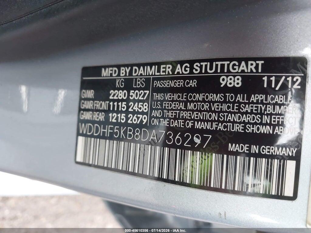 WDDHF5KB8DA736297 2013 MERCEDES-BENZ E 350 photo no. 9