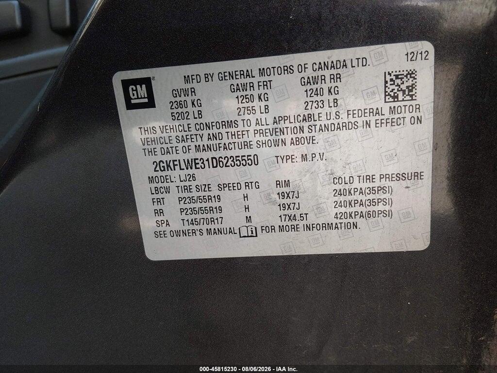 2GKFLWE31D6235550 2013 GMC TERRAIN photo no. 9