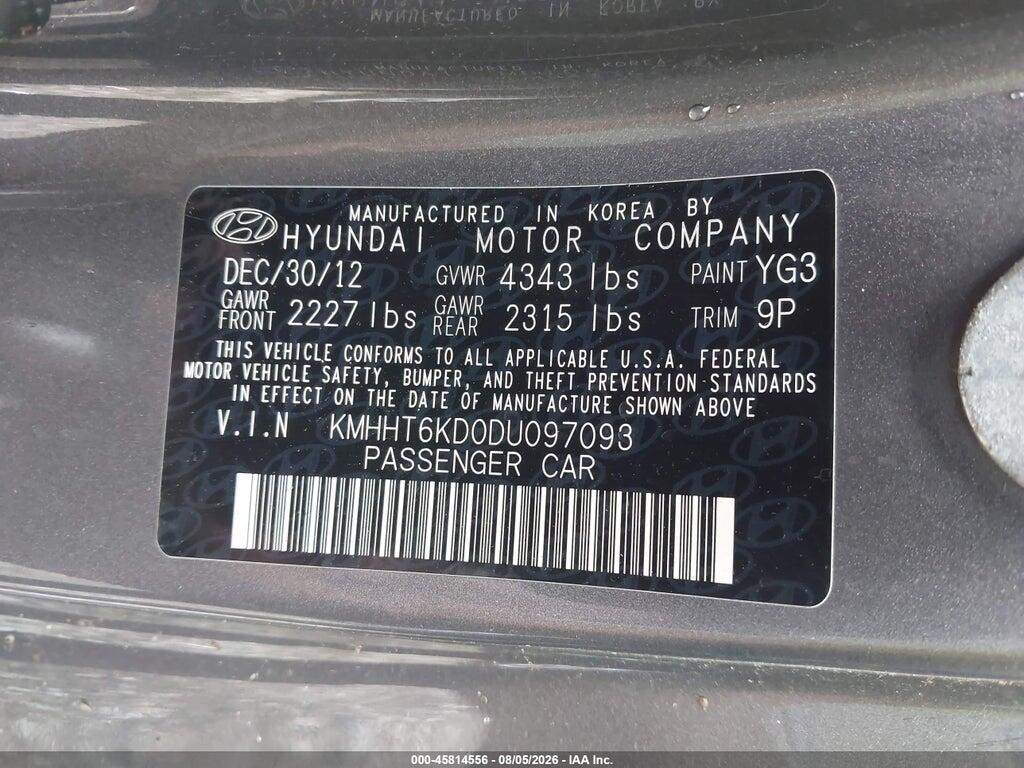 KMHHT6KD0DU097093 2013 HYUNDAI GENESIS photo no. 9