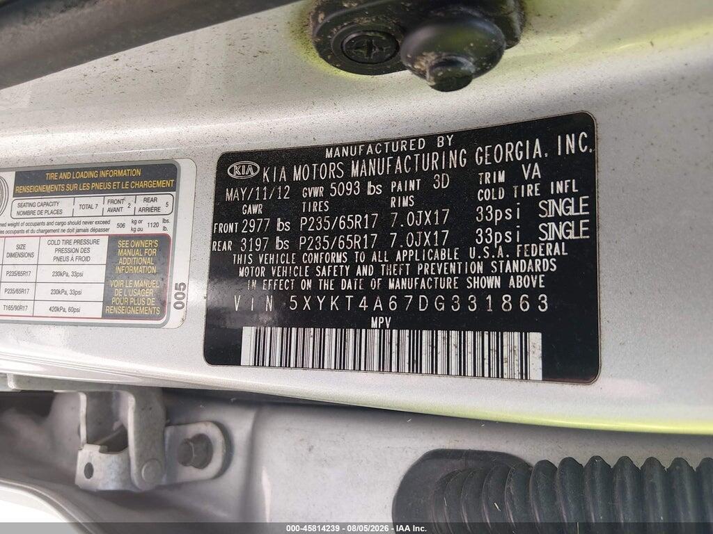 5XYKT4A67DG331863 2013 KIA SORENTO photo no. 9