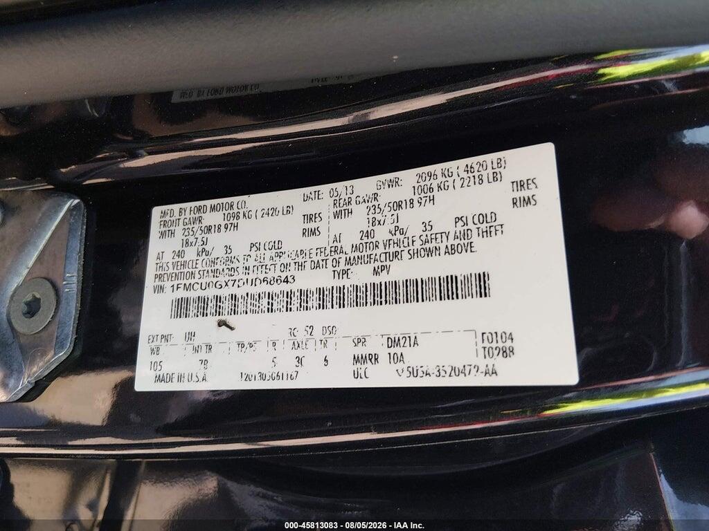 1FMCU0GX7DUD68643 2013 FORD ESCAPE photo no. 9
