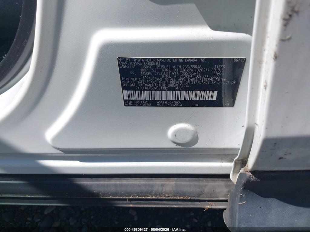 2T3DFREV5DW061192 2013 TOYOTA RAV4 photo no. 9