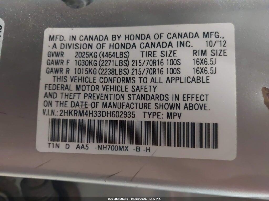 2HKRM4H33DH602935 2013 HONDA CR-V photo no. 9