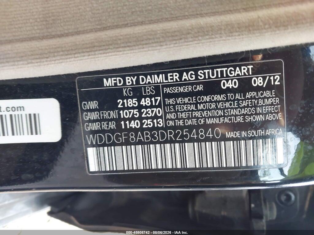 WDDGF8AB3DR254840 2013 MERCEDES-BENZ C 300 photo no. 9