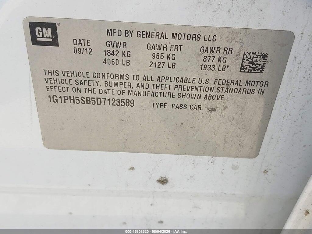 1G1PH5SB5D7123589 2013 CHEVROLET CRUZE photo no. 9