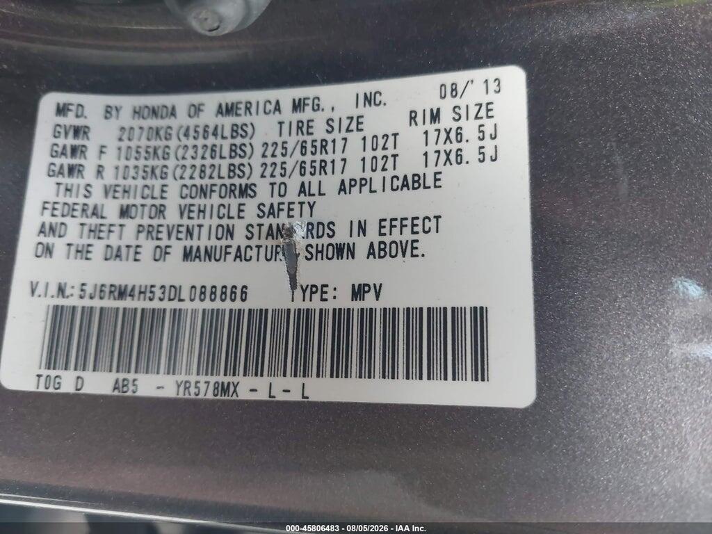 5J6RM4H53DL088866 2013 HONDA CR-V photo no. 9