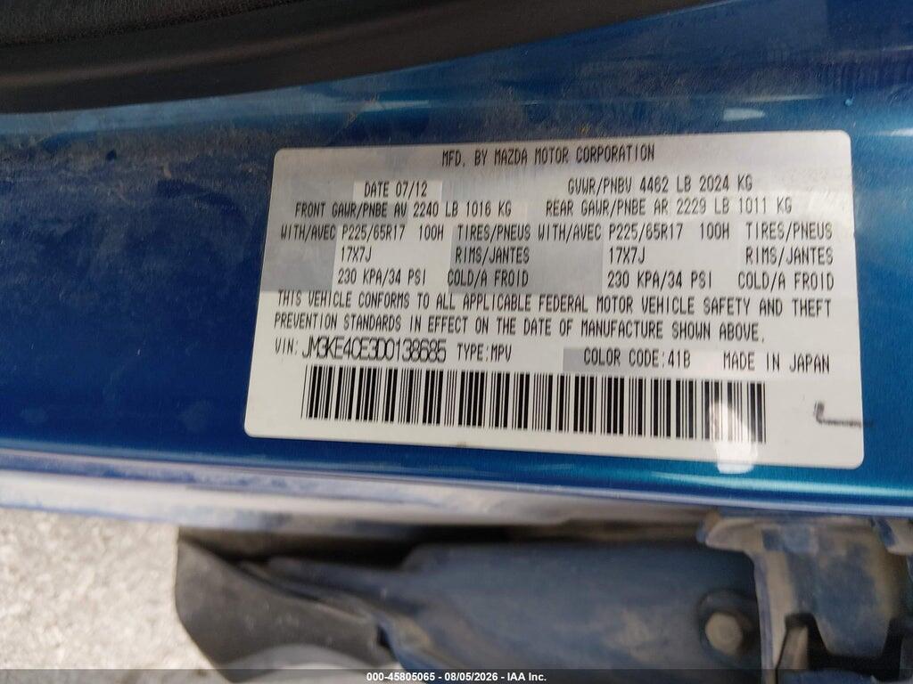 JM3KE4CE3D0138685 2013 MAZDA CX-5 photo no. 9
