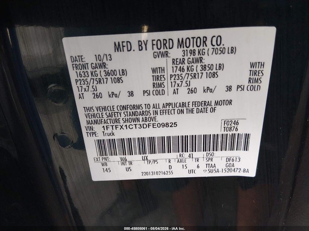 1FTFX1CT3DFE09825 2013 FORD F-150 photo no. 9
