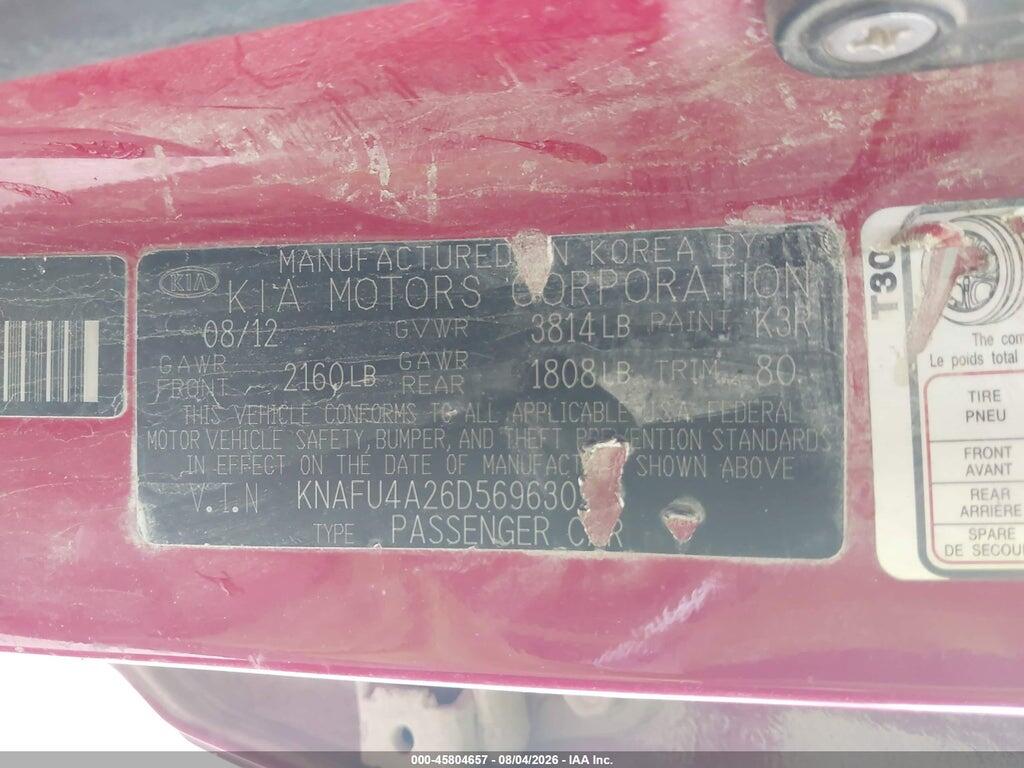 KNAFU4A26D5696309 2013 KIA FORTE photo no. 9