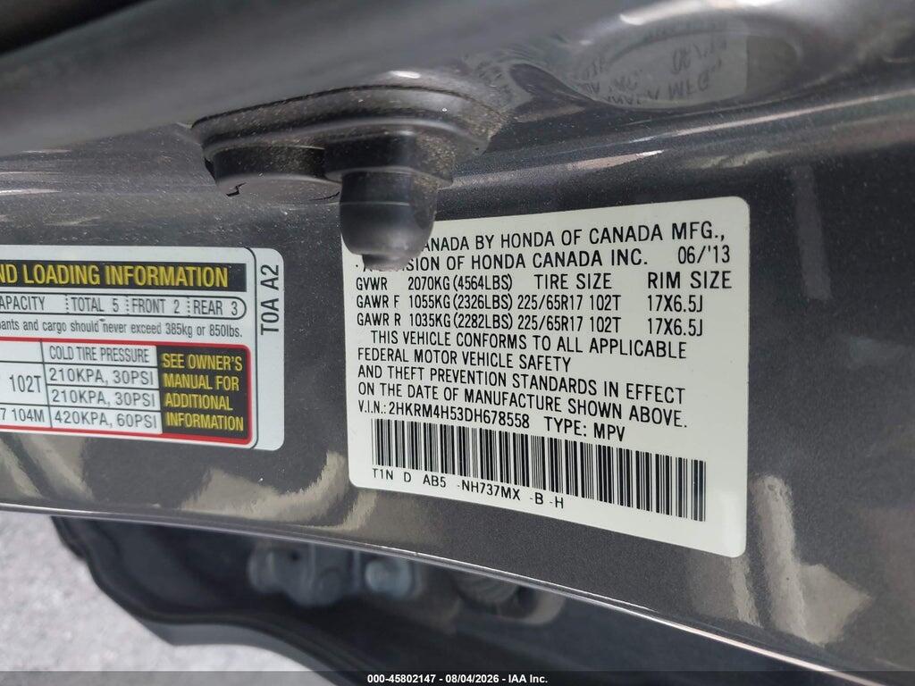 2HKRM4H53DH678558 2013 HONDA CR-V photo no. 9