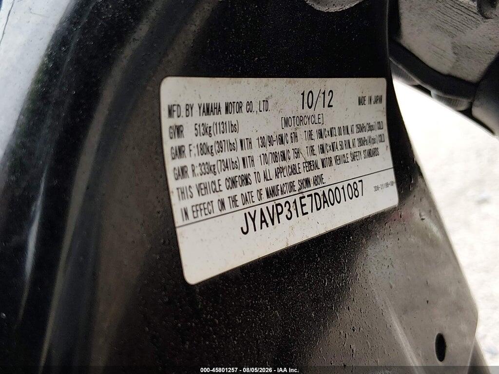 JYAVP31E7DA001087 2013 YAMAHA XVS1300 photo no. 10