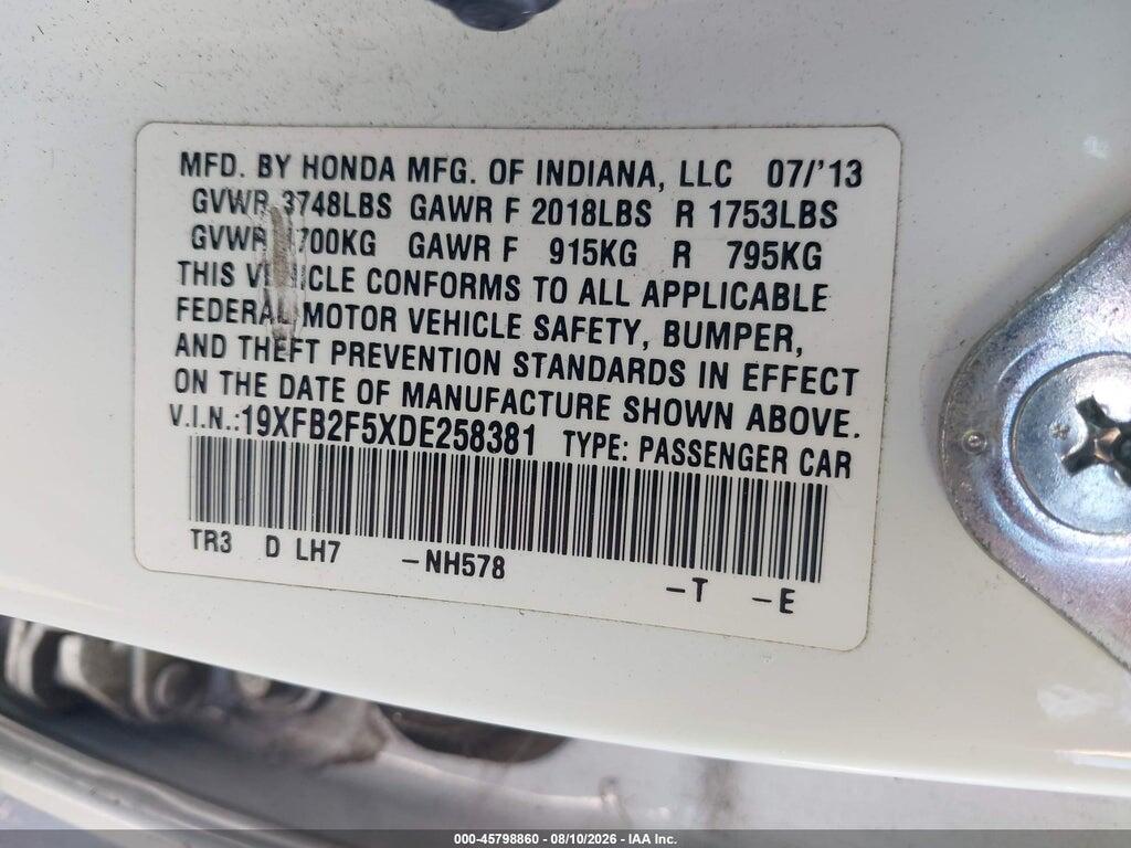 19XFB2F5XDE258381 2013 HONDA CIVIC photo no. 9