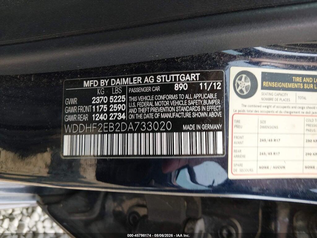 WDDHF2EB2DA733020 2013 MERCEDES-BENZ E 350 BLUETEC photo no. 9