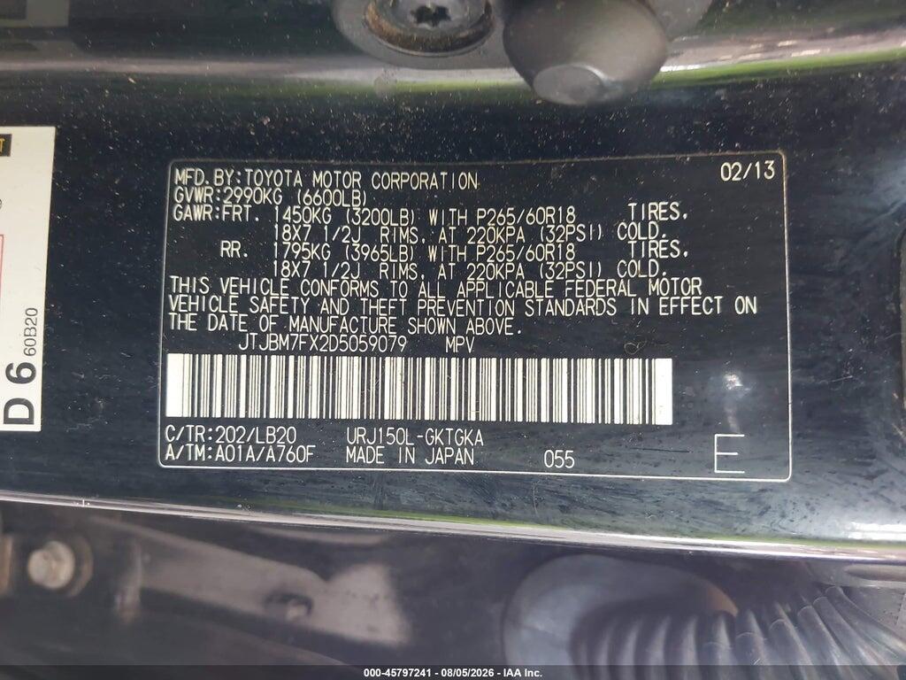 JTJBM7FX2D5059079 2013 LEXUS GX 460 photo no. 9