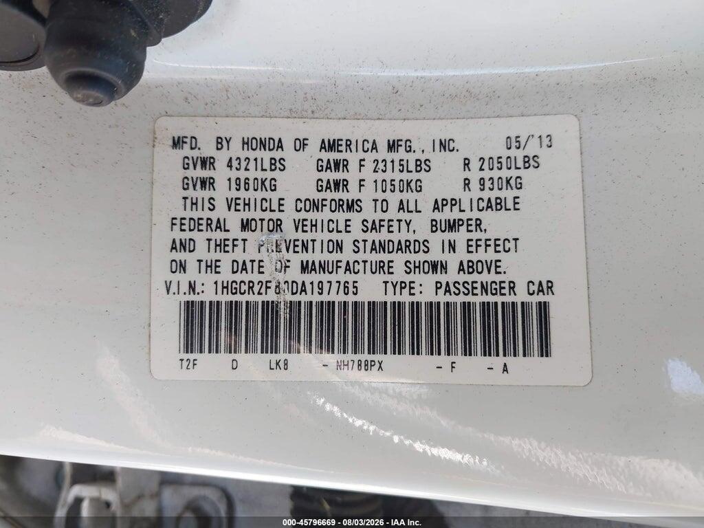 1HGCR2F80DA197765 2013 HONDA ACCORD photo no. 9