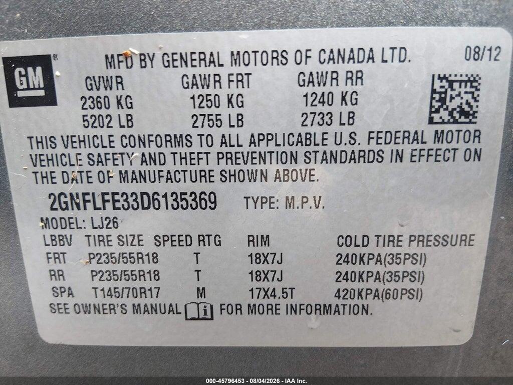 2GNFLFE33D6135369 2013 CHEVROLET EQUINOX photo no. 9