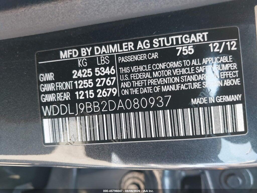 WDDLJ9BB2DA080937 2013 MERCEDES-BENZ CLS 550 photo no. 9