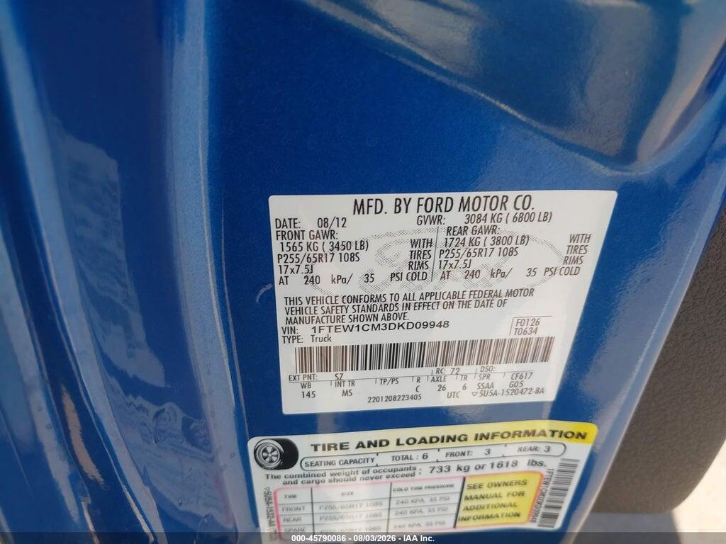 1FTEW1CM3DKD09948 2013 FORD F-150 photo no. 9