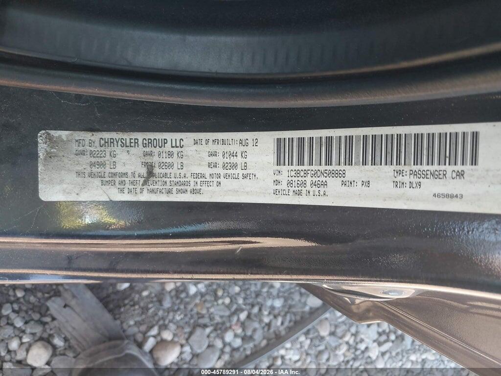 1C3BCBFG0DN508868 2013 CHRYSLER 200 photo no. 9