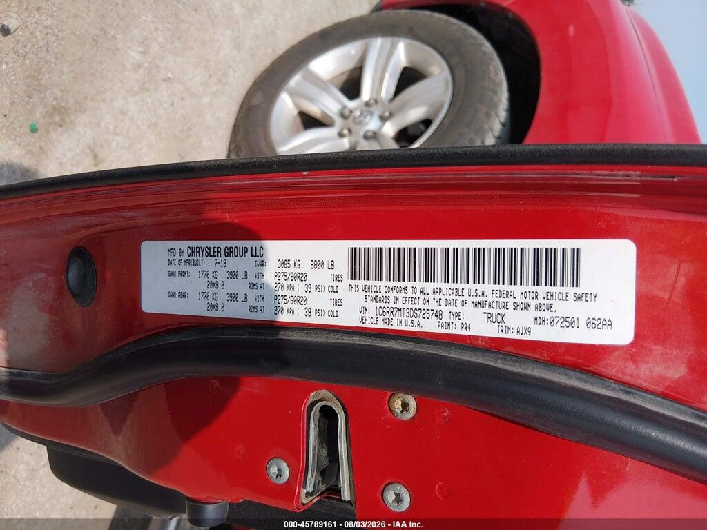 1C6RR7MT3DS725748 2013 RAM 1500 photo no. 9