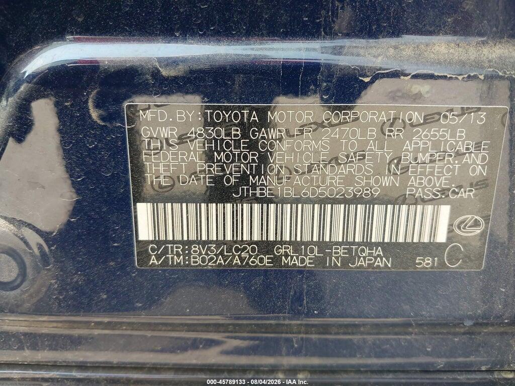 JTHBE1BL6D5023989 2013 LEXUS GS 350 photo no. 9